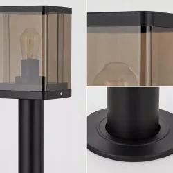 Lampa ogrodowa stojąca słupek zewnętrzny E27 50cm czarna-5904703009993