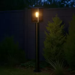 Lampa ogrodowa stojąca słupek zewnętrzny E27 50cm czarna-5904703009993