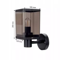 Kinkiet LED XUDO E27 IP44 Przydymiony Klosz Czarny 1 szt.-5904703010036