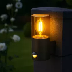 Kinkiet zewnętrzny lampa ogrodowa CZUJNIK RUCHU elewacyjna ścienna E27 LED-5904703009085
