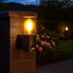 Kinkiet zewnętrzny lampa ogrodowa CZUJNIK RUCHU elewacyjna ścienna E27 LED-5904703009085