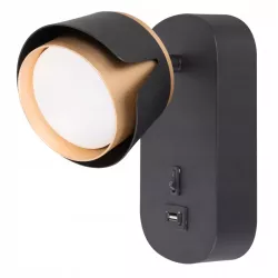 KINKIET do czytania ścienny lampa oprawa GX53 Czarny + złoty XUDO-5904703011934
