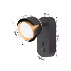 KINKIET do czytania ścienny lampa oprawa GX53 Czarny + złoty XUDO-5904703011934