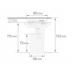 Reflektor GU10 na szynę 1-faza, kolor biały, XUDO, XD-IT101W-5904703012009