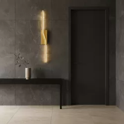 Lampa ścienna LED kinkiet ścienny wewnętrzny 12W 4000K 60cm złoty-5904703012603