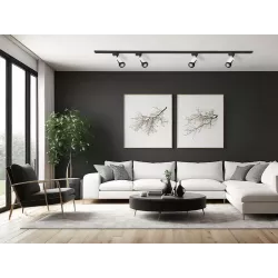 Reflektor GU10 na szynę 1-faza, kolor biały + czarny, XUDO, XD-IK252W-5904703011583