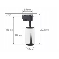 Reflektor GU10 na szynę 1-faza, kolor biały + czarny, XUDO, XD-IK252W-5904703011583