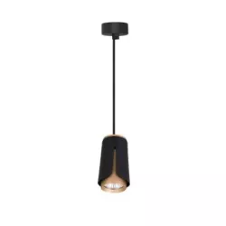 REFLEKTOR WISZĄCY GU10 CZARNO ZŁOTY TUBA OPRAWA LAMPA-5904703011590