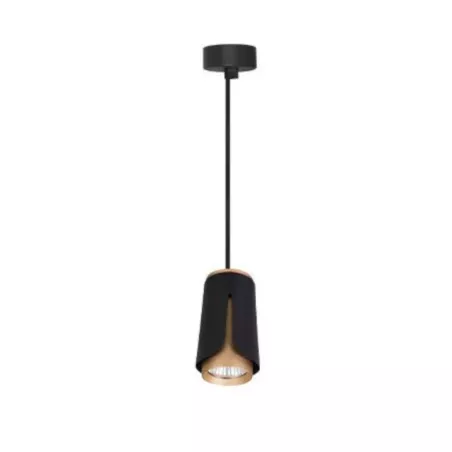 REFLEKTOR WISZĄCY GU10 CZARNO ZŁOTY TUBA OPRAWA LAMPA-5904703011590