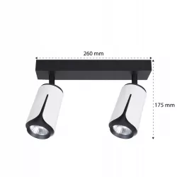 Kinkiet sufitowy 2x GU10 lampa oprawa spot reflektor biały + czarny XUDO-5904703011644