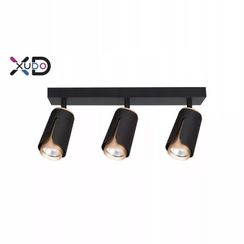Kinkiet GU10 LED x3 czarny+złoty XD-IK263B-5904703011668