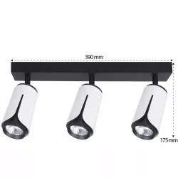 Kinkiet sufitowy 3x GU10 lampa oprawa spot reflektor biały + czarny XUDO-5904703011651