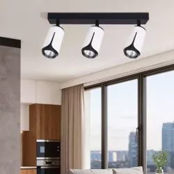 Kinkiet sufitowy 3x GU10 lampa oprawa spot reflektor biały + czarny XUDO-5904703011651