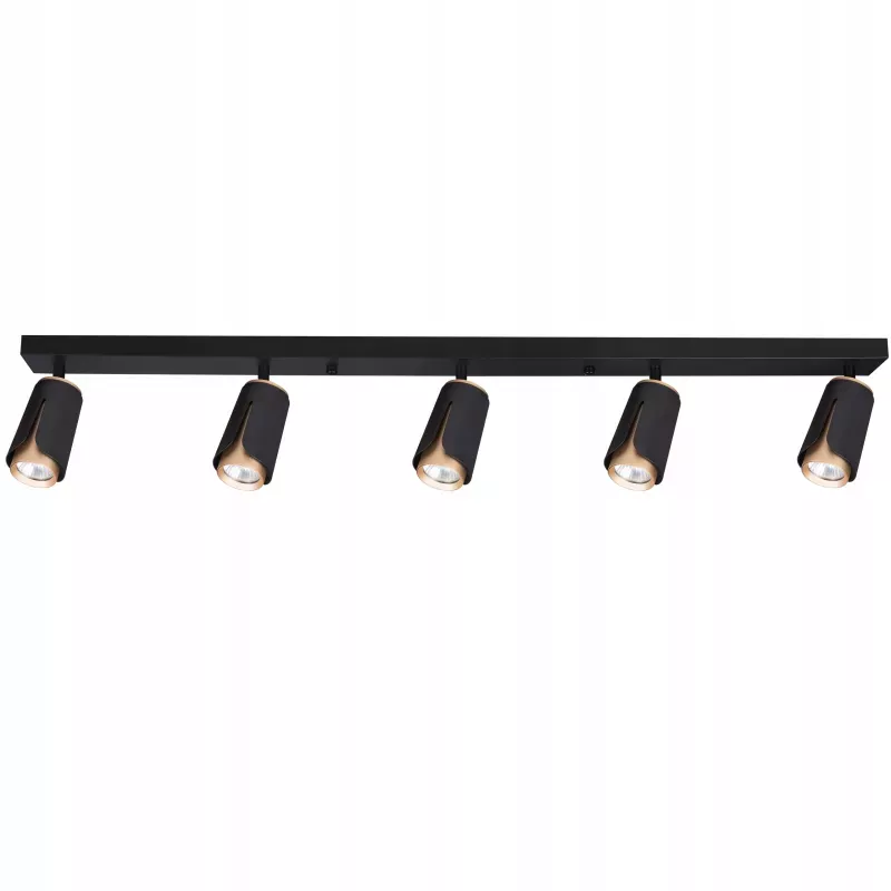 Kinkiet sufitowy 5x GU10 lampa oprawa spot reflektor czarny + złoty XUDO-5904703011699