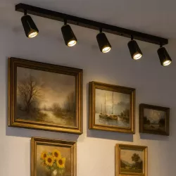 Kinkiet sufitowy 5x GU10 lampa oprawa spot reflektor czarny + złoty XUDO-5904703011699