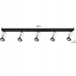Kinkiet sufitowy 5x GU10 lampa oprawa spot reflektor biały + czarny XUDO-5904703011705