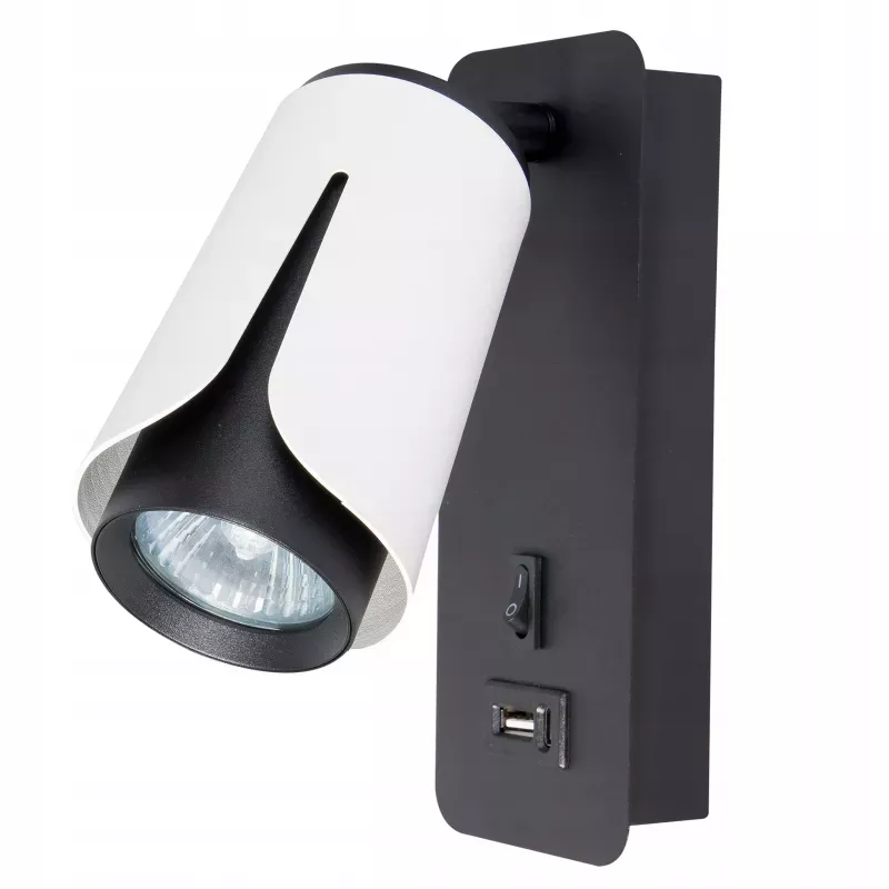 KINKIET do czytania ścienny lampa oprawa GU10 BIAŁY + czarny XUDO-5904703011743