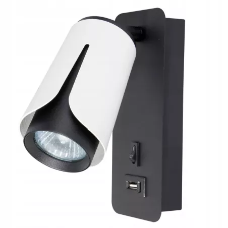 KINKIET do czytania ścienny lampa oprawa GU10 BIAŁY + czarny XUDO-5904703011743