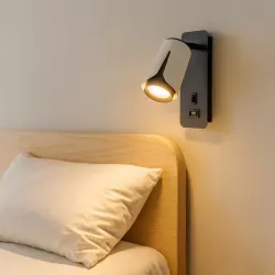 KINKIET do czytania ścienny lampa oprawa GU10 BIAŁY + czarny XUDO-5904703011743