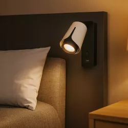 KINKIET do czytania ścienny lampa oprawa GU10 BIAŁY + czarny XUDO-5904703011743