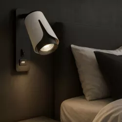 KINKIET do czytania ścienny lampa oprawa GU10 BIAŁY + czarny XUDO-5904703011743