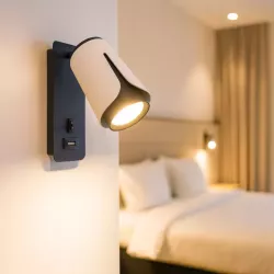 KINKIET do czytania ścienny lampa oprawa GU10 BIAŁY + czarny XUDO-5904703011743