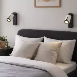 KINKIET do czytania ścienny lampa oprawa GU10 BIAŁY + czarny XUDO-5904703011743