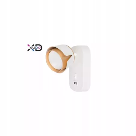KINKIET LED BIAŁY MAT ZŁOTY USB-A USB-C 35W ALUMINIUM-5904703011941