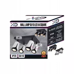 Kinkiet sufitowy 4x GU10 lampa oprawa spot reflektor biały + czarny XUDO-5904703011729