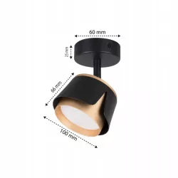 KINKIET LED lampa oprawa sufitowa GX53 CZARNY + ZŁOTY XUDO-5904703011804