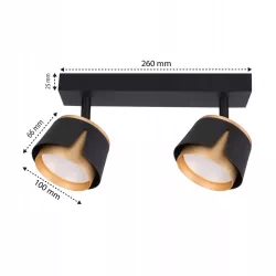 KINKIET LED lampa oprawa sufitowa 2x GX53 CZARNY + ZŁOTY XUDO-5904703011842