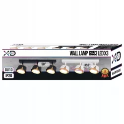 KINKIET LED lampa oprawa sufitowa 3x GX53 Biały + ZŁOTY XUDO-5904703011866