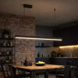 Lampa LED wisząca żyrandol liniowa biurowa 120cm 4000K czarna XUDO-5904703012580