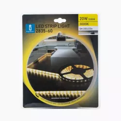 Taśma LED 5m premium 20W/1200lm biała ciepła 3000K zestaw z zasilaczem - 8433325210656