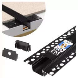 Profil Aluminiowy LED 2m Do Płyt GK Gipsowych 20mm Wpuszczany Regips klosz-5904703014539