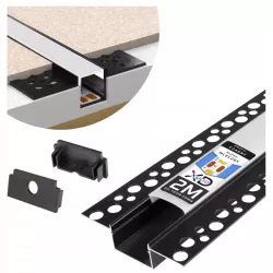 Profil Aluminiowy LED 2m Do Płyt GK Gipsowych 20mm Wpuszczany Regips klosz-5904703014546