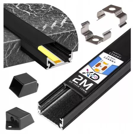 Profil Aluminiowy LED 2m nawierzchniowy SLIM Do Taśmy z Kloszem zaślepka-5904703014591