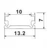 Profil Aluminiowy LED 2m nawierzchniowy SLIM Do Taśmy z Kloszem zaślepka-5904703014591