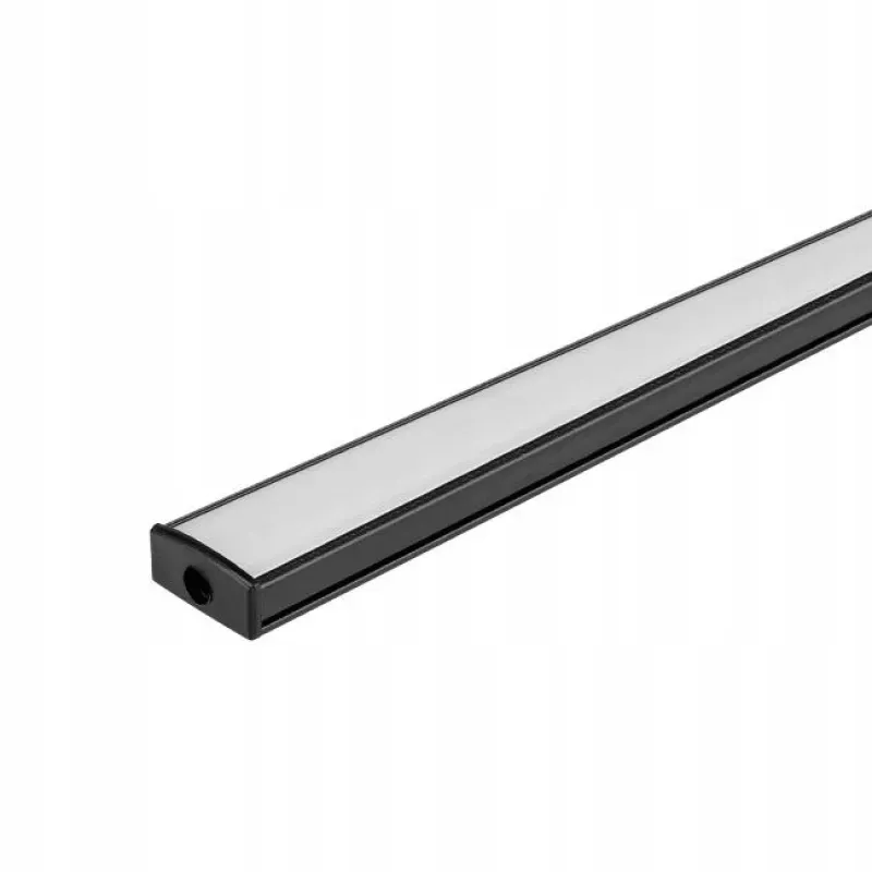 XD-FF400BM Profil do taśmy LED nawierzchniowy SLIM 2m czarny klosz mleczny-5904703014638