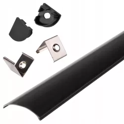 Profil LED aluminiowy narożny do TAŚMY Z KLOSZEM 2m kątowy czarny-5904703014652