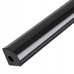 Profil LED aluminiowy narożny do TAŚMY Z KLOSZEM 2m kątowy czarny-5904703014652