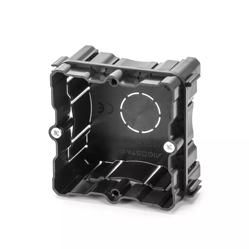 Niemiecka pojedyncza puszka podtynkowa czarna - 8433325210984