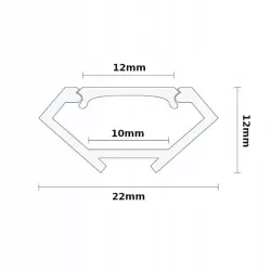 Profil LED Corner narożny czarny 22x12mm PVC klosz MLECZNY-5908263383074