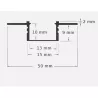 Profil LED PCV 50x12 Wpuszczany GK czarny 2m Tran-5904703007807