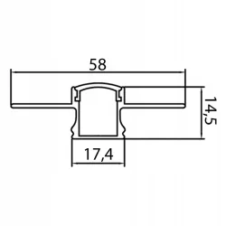 PROFIL LED aluminiowy WPUSZCZANY 12mm do GK płytek kafli glazur 2m + klosz-5904703003526