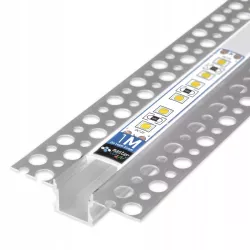 PROFIL LED aluminiowy WPUSZCZANY 10mm do GK płytek kafli glazur 1m + klosz-5904703016090