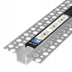 PROFIL LED aluminiowy WPUSZCZANY 10mm do GK płytek kafli glazur 1m + klosz-5904703016090