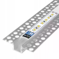 PROFIL LED aluminiowy WPUSZCZANY 10mm do GK płytek kafli glazur 1m + klosz-5904703016090