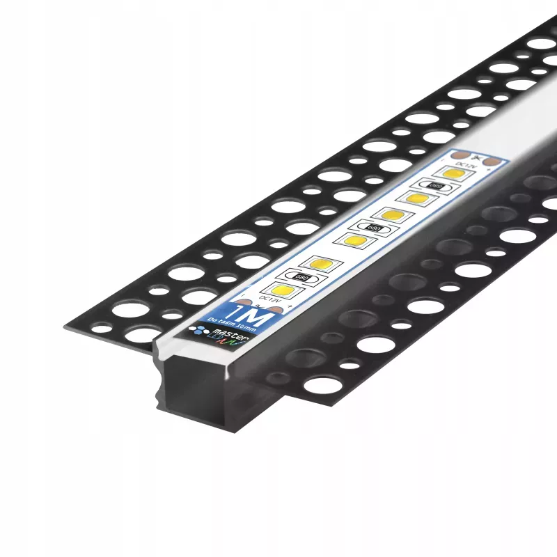 PROFIL LED aluminiowy WPUSZCZANY 10mm do GK płytek kafli glazur 1m + klosz-5904703016083