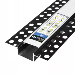 PROFIL LED aluminiowy WPUSZCZANY 20mm do GK płytek kafli glazur 1m + klosz-5904703016069